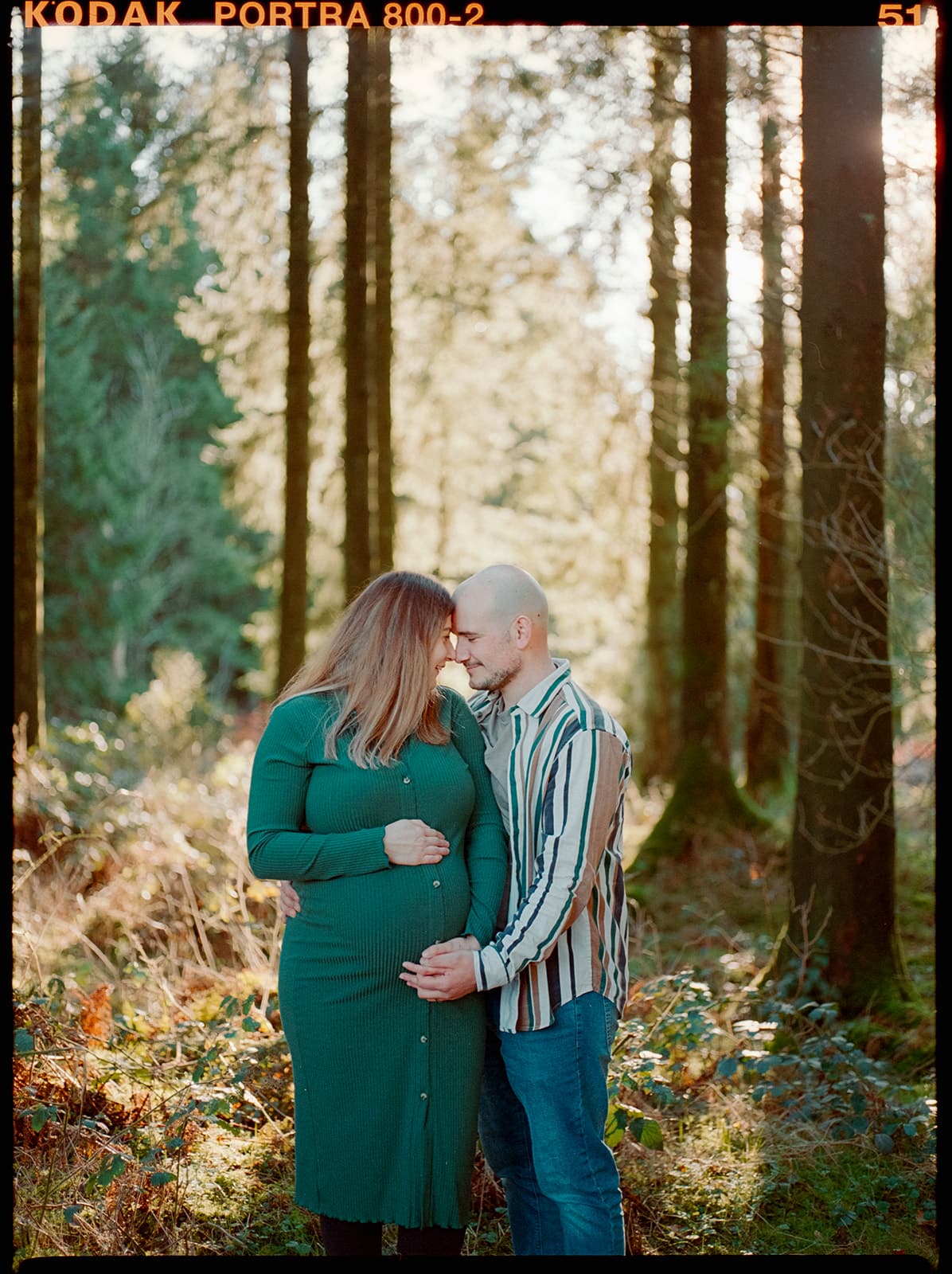 Maternity film photography, 35mm, 120 Ivy and pine photography