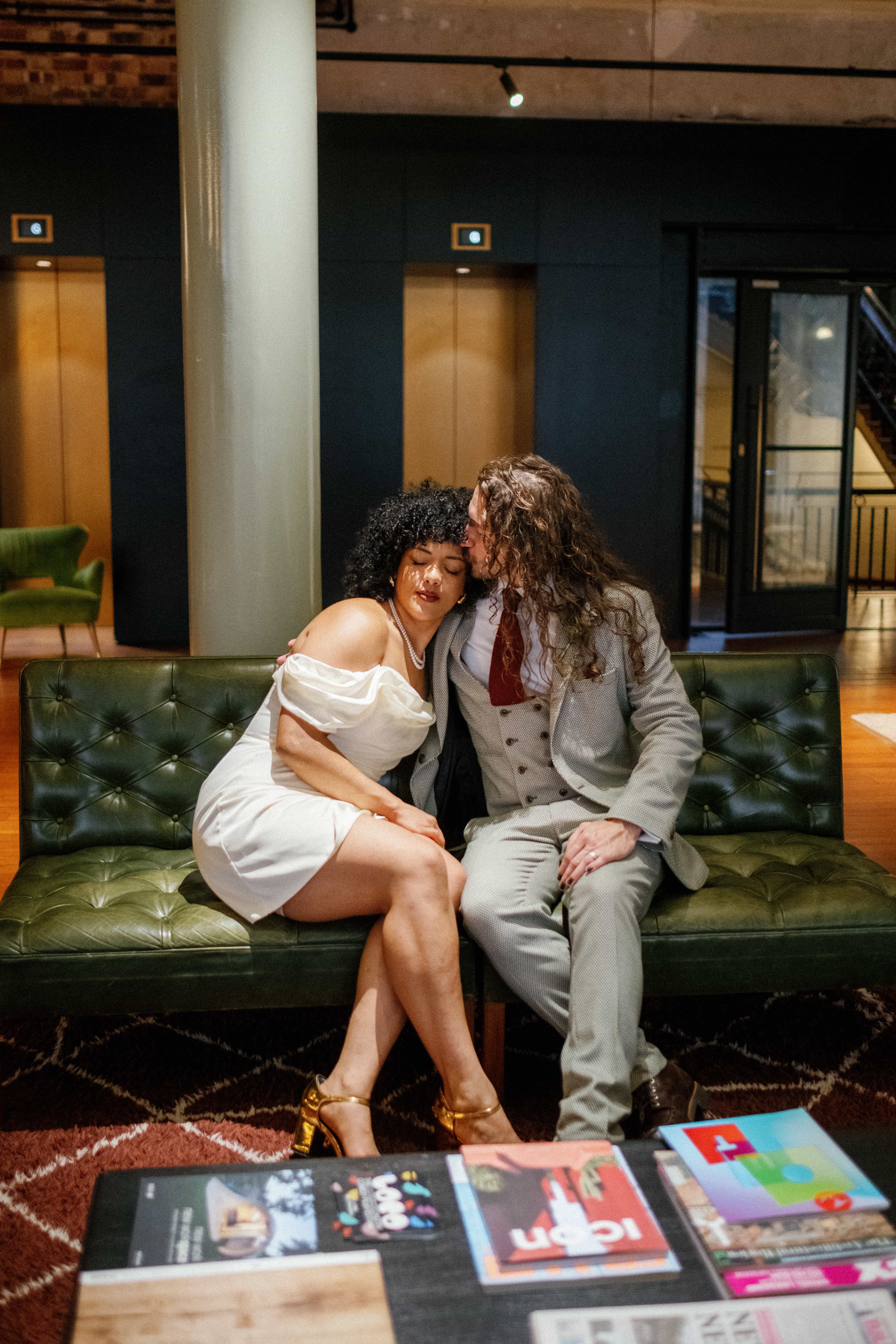 Jade and Tom’s modern vouge-ish Brixton wedding at Lambeth Town Hall, captured on film with bold city elegance.