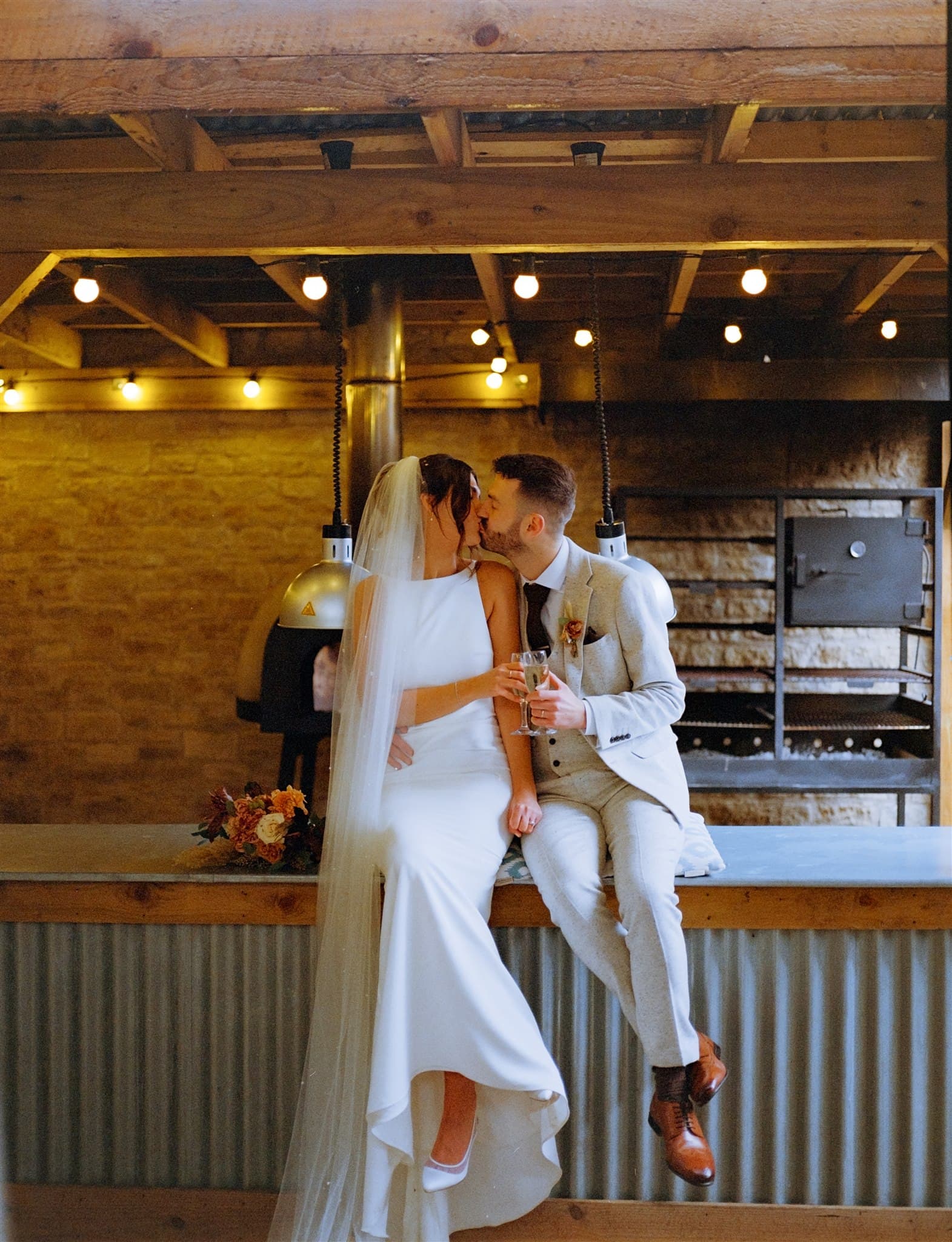 Wedding film photography, 32mm, 120 Ivy and pine photography, kingscote barn